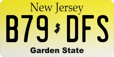 NJ license plate B79DFS