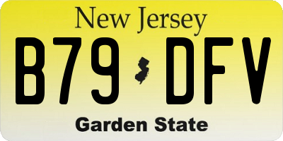 NJ license plate B79DFV