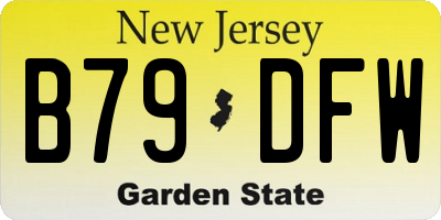 NJ license plate B79DFW