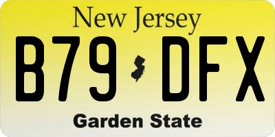 NJ license plate B79DFX