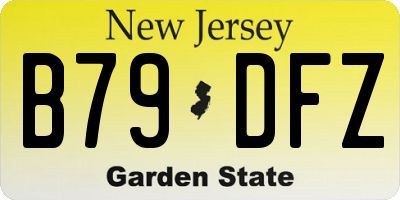 NJ license plate B79DFZ