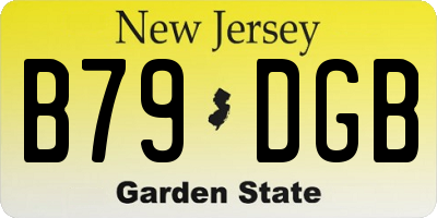 NJ license plate B79DGB