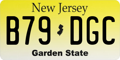 NJ license plate B79DGC