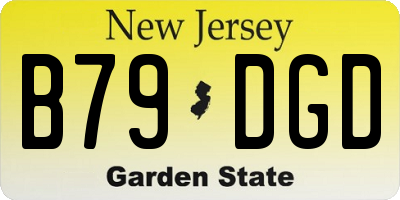 NJ license plate B79DGD