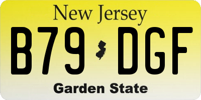NJ license plate B79DGF