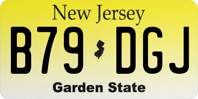 NJ license plate B79DGJ