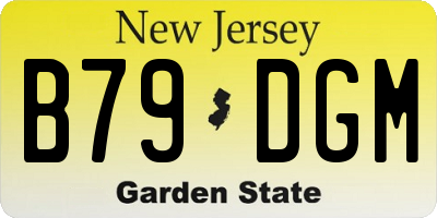 NJ license plate B79DGM