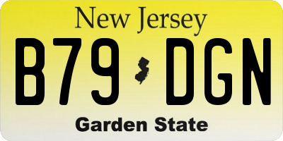 NJ license plate B79DGN