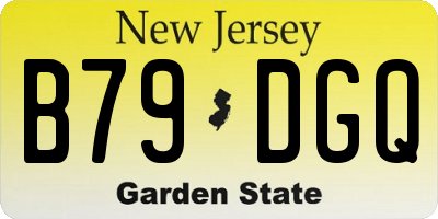 NJ license plate B79DGQ