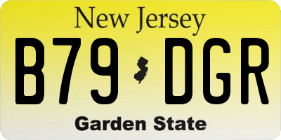 NJ license plate B79DGR