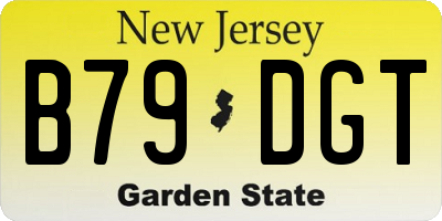 NJ license plate B79DGT