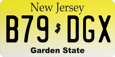 NJ license plate B79DGX