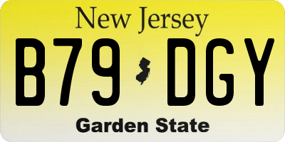 NJ license plate B79DGY