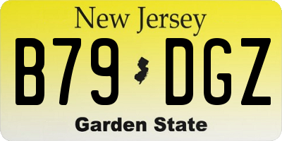 NJ license plate B79DGZ