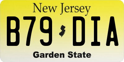 NJ license plate B79DIA