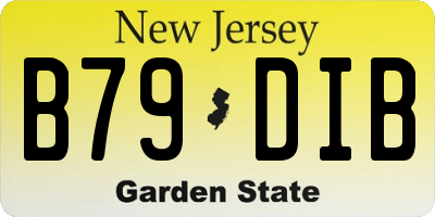 NJ license plate B79DIB