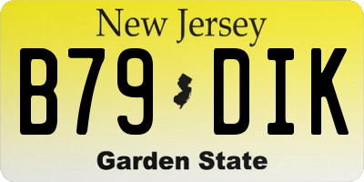 NJ license plate B79DIK