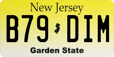 NJ license plate B79DIM