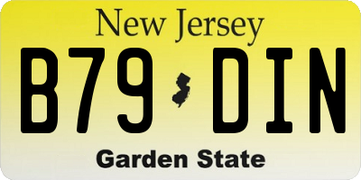 NJ license plate B79DIN