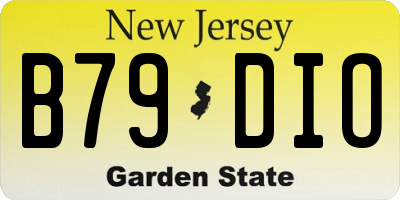 NJ license plate B79DIO