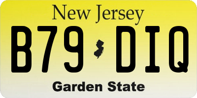 NJ license plate B79DIQ