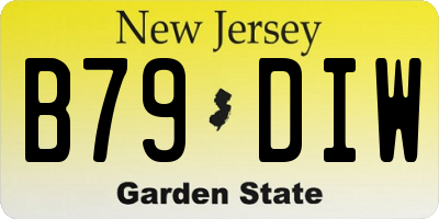 NJ license plate B79DIW