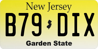 NJ license plate B79DIX