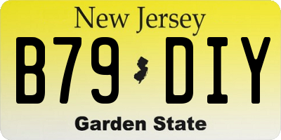 NJ license plate B79DIY