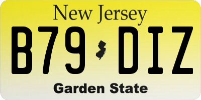 NJ license plate B79DIZ