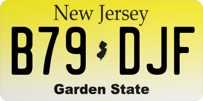 NJ license plate B79DJF