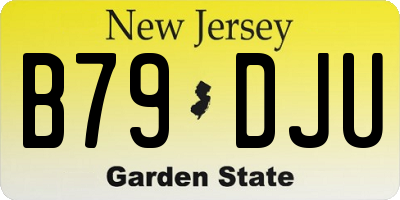 NJ license plate B79DJU