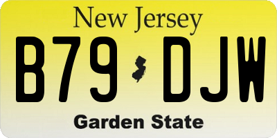 NJ license plate B79DJW