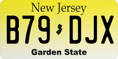 NJ license plate B79DJX