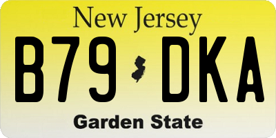NJ license plate B79DKA