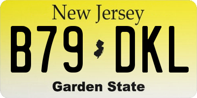 NJ license plate B79DKL