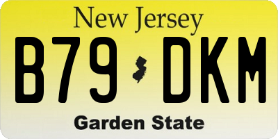 NJ license plate B79DKM