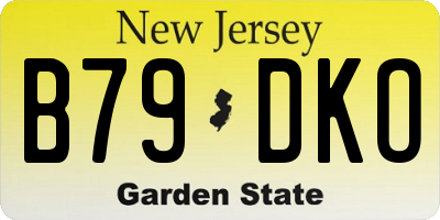 NJ license plate B79DKO