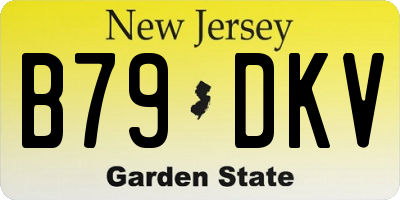 NJ license plate B79DKV