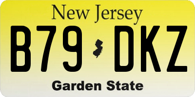 NJ license plate B79DKZ