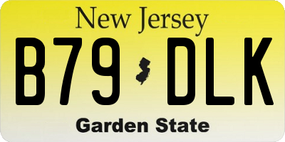 NJ license plate B79DLK