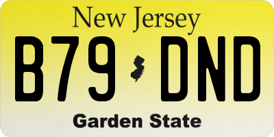 NJ license plate B79DND