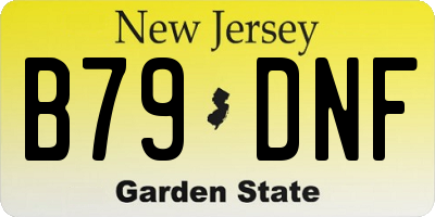 NJ license plate B79DNF