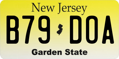 NJ license plate B79DOA