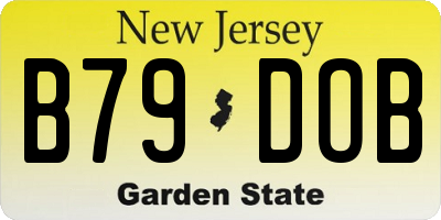 NJ license plate B79DOB