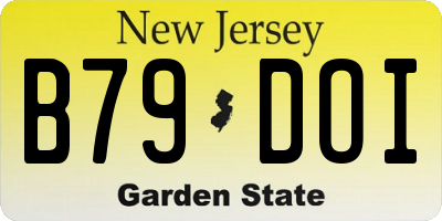 NJ license plate B79DOI
