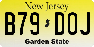 NJ license plate B79DOJ