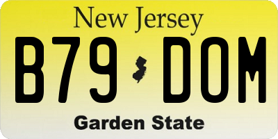 NJ license plate B79DOM
