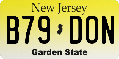 NJ license plate B79DON