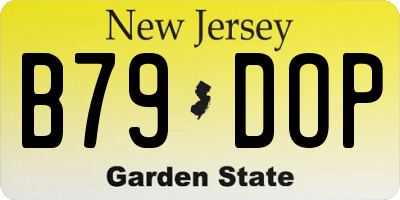 NJ license plate B79DOP