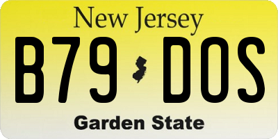 NJ license plate B79DOS